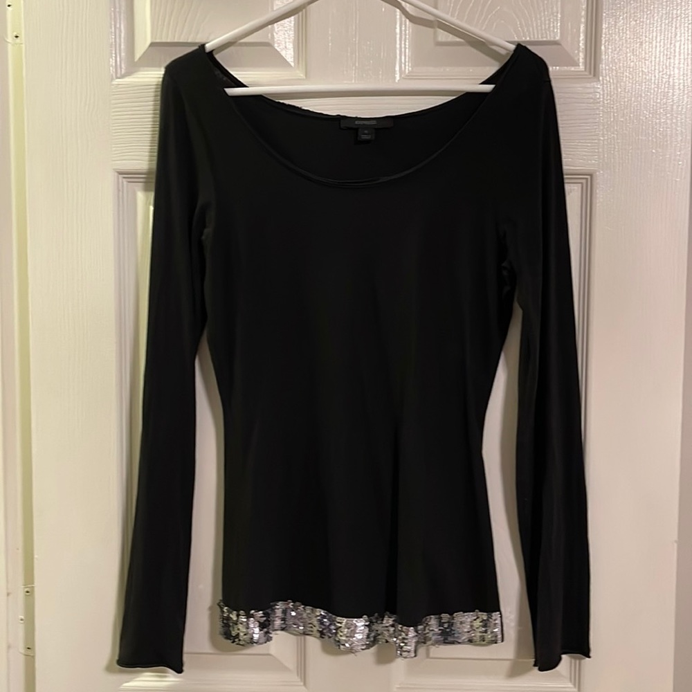 Black long sleeve tee with sequins